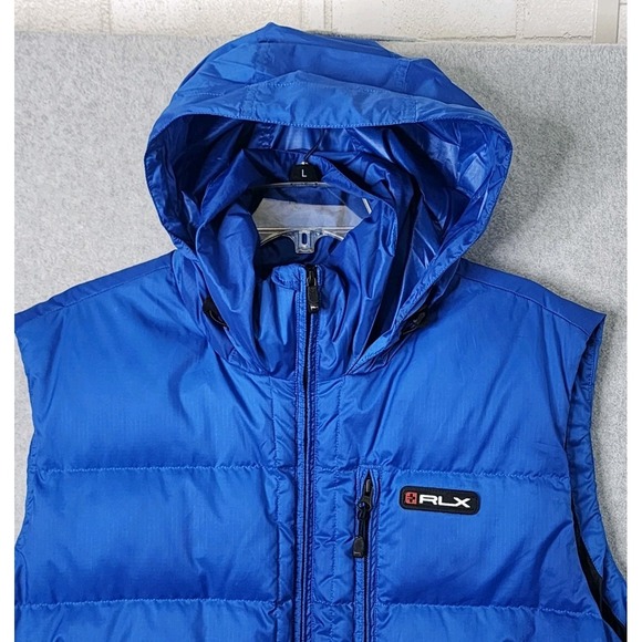 RLX Ralph Lauren‎ Men's XL Down Puffer Vest Golf Full Zip Fishing Casual Blue - Picture 12 of 12